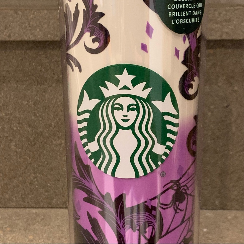 STARBUCKS Glow in Dark Halloween‘21 Purple&White Black Cat Tumbler/ 16oz, NWT - Picture 10 of 12
